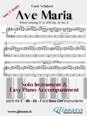 cover image of Ave Maria (Schubert)--Solo & Easy Piano (key C)